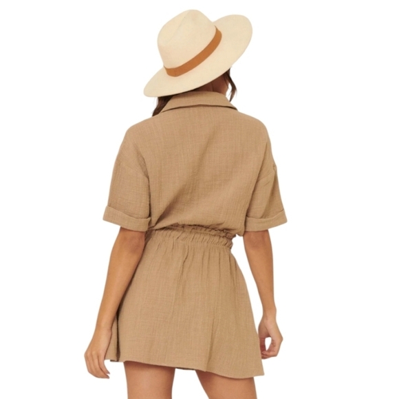 Promesa Womens Habitat 100% Cotton Half-Button Bohemian Shirt Dress Size S - Picture 3 of 13